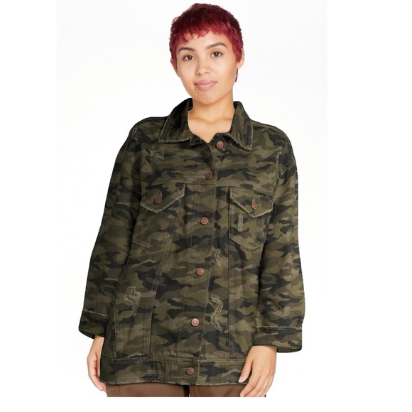 No Boundaries Camouflage Denim Jacket Size XS 1 - Picture 1 of 16